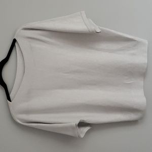 TALBOTS Women's Silver Metallic Knit Top Size S